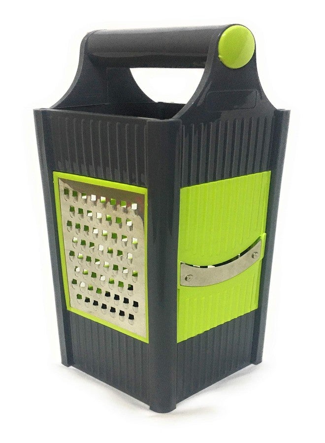 DiBha Steel and Plastic 4 in 1 Vegetable & Fruit Slicer Grater/Slicer/kaddu kas/chipser with 4 Sides (9 inch Hight) - Image 2